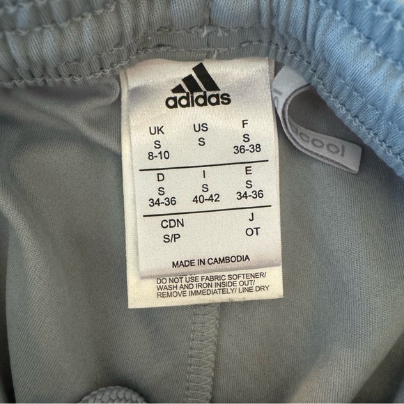 Adidas Light Blue Stripe Shorts - Picture 3 of 3